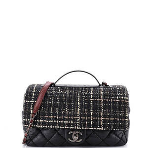 Chanel Cc Top Handle Flap Bag Tweed And #224376C37B